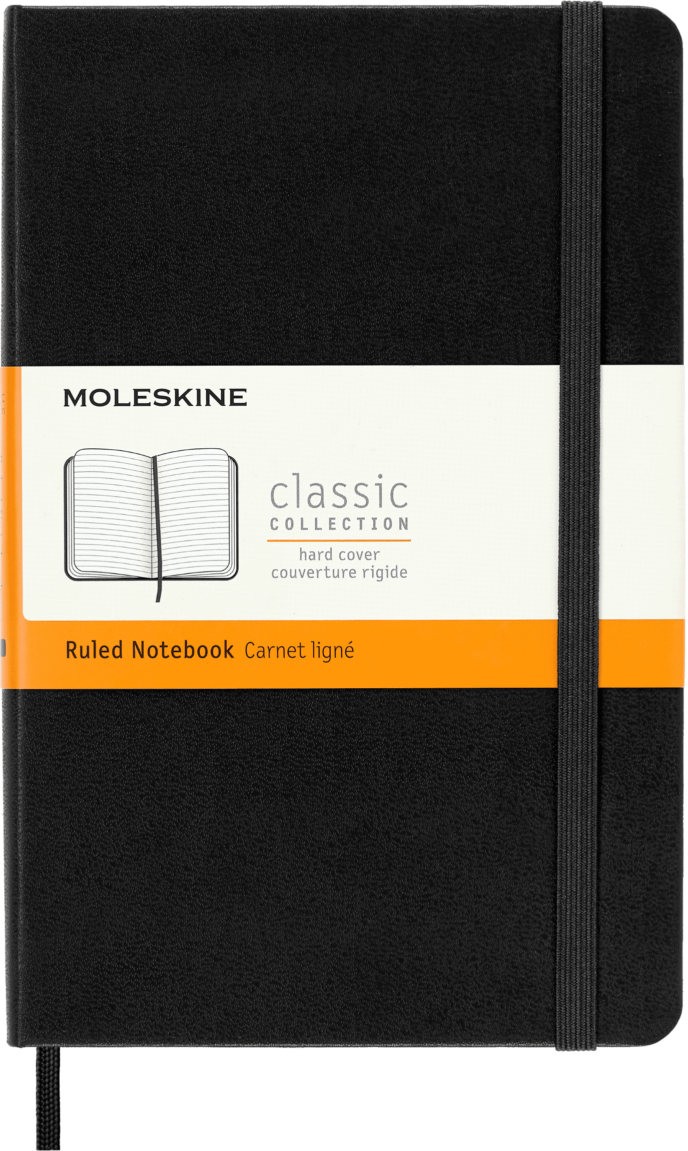 Moleskine Classic Notebook, Hard Cover, Medium (4.5" x 7"), Ruled, Black