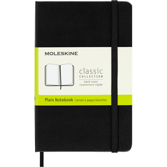Moleskine Classic Notebook, Hard Cover, Pocket (3.5" x 5.5"), Plain, Black
