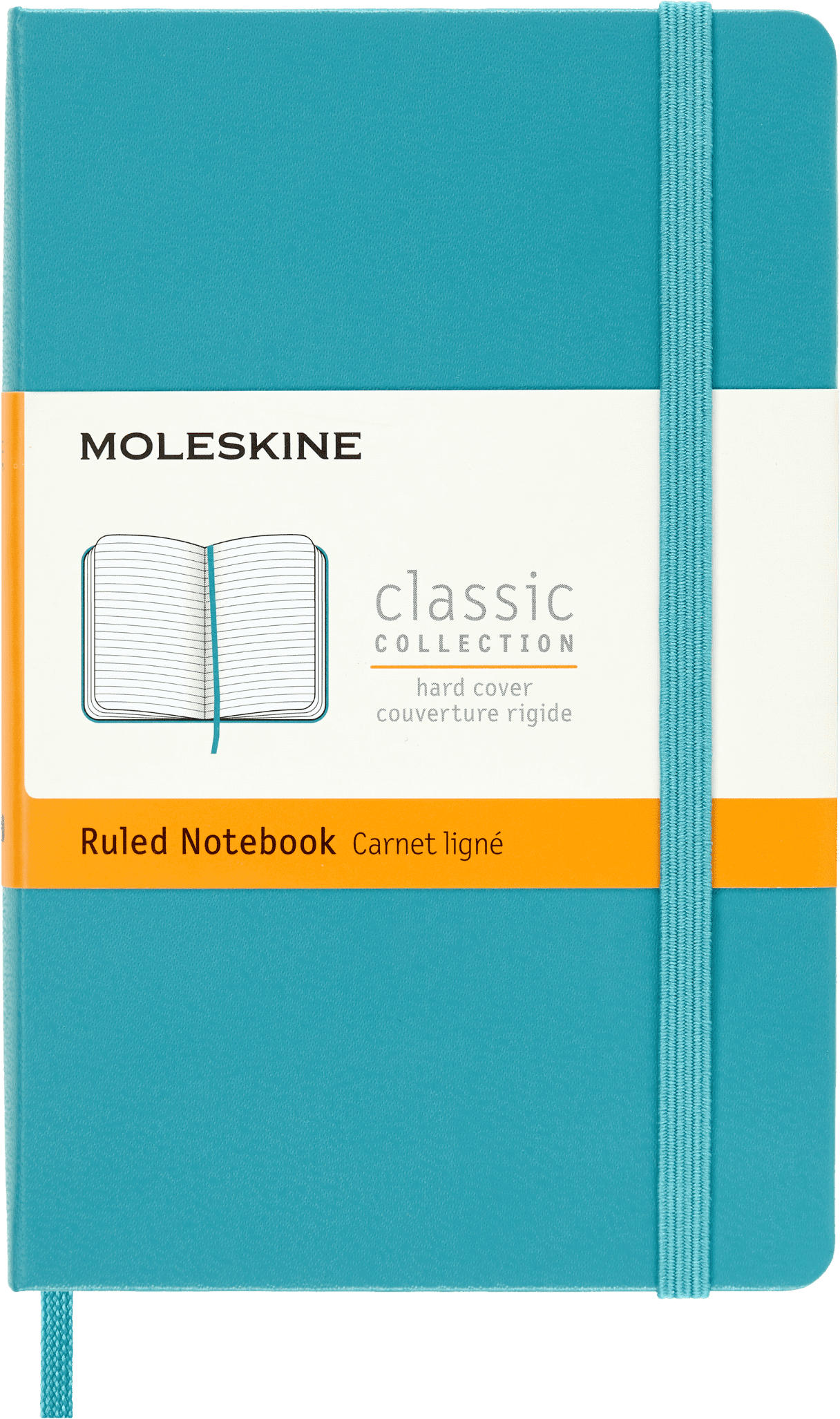 Moleskine Classic Notebook, Hard Cover, Pocket (3.5" x 5.5"), Ruled, Blue Reef