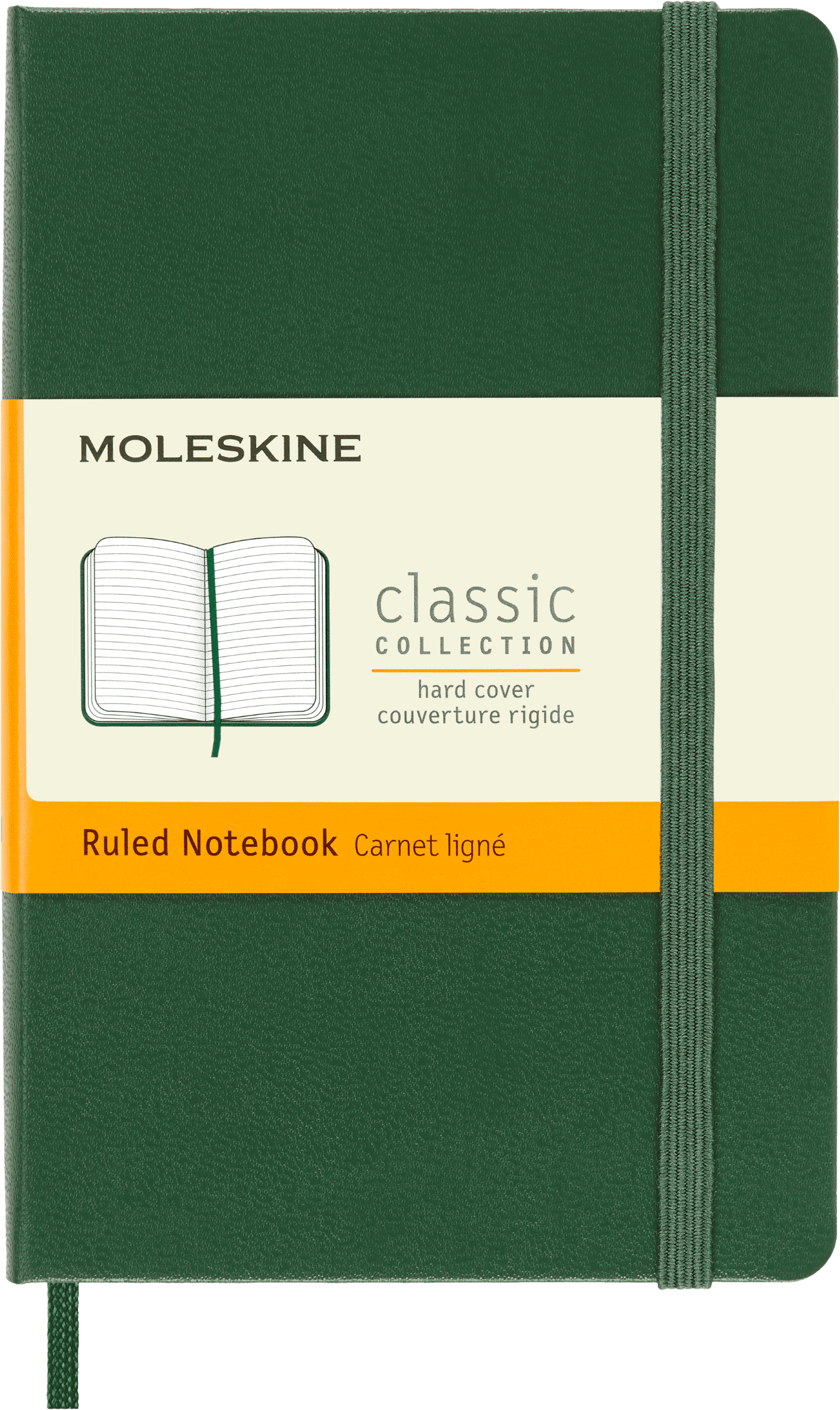 Moleskine Classic Notebook, Hard Cover, Pocket (3.5" x 5.5"), Ruled, Myrtle Green