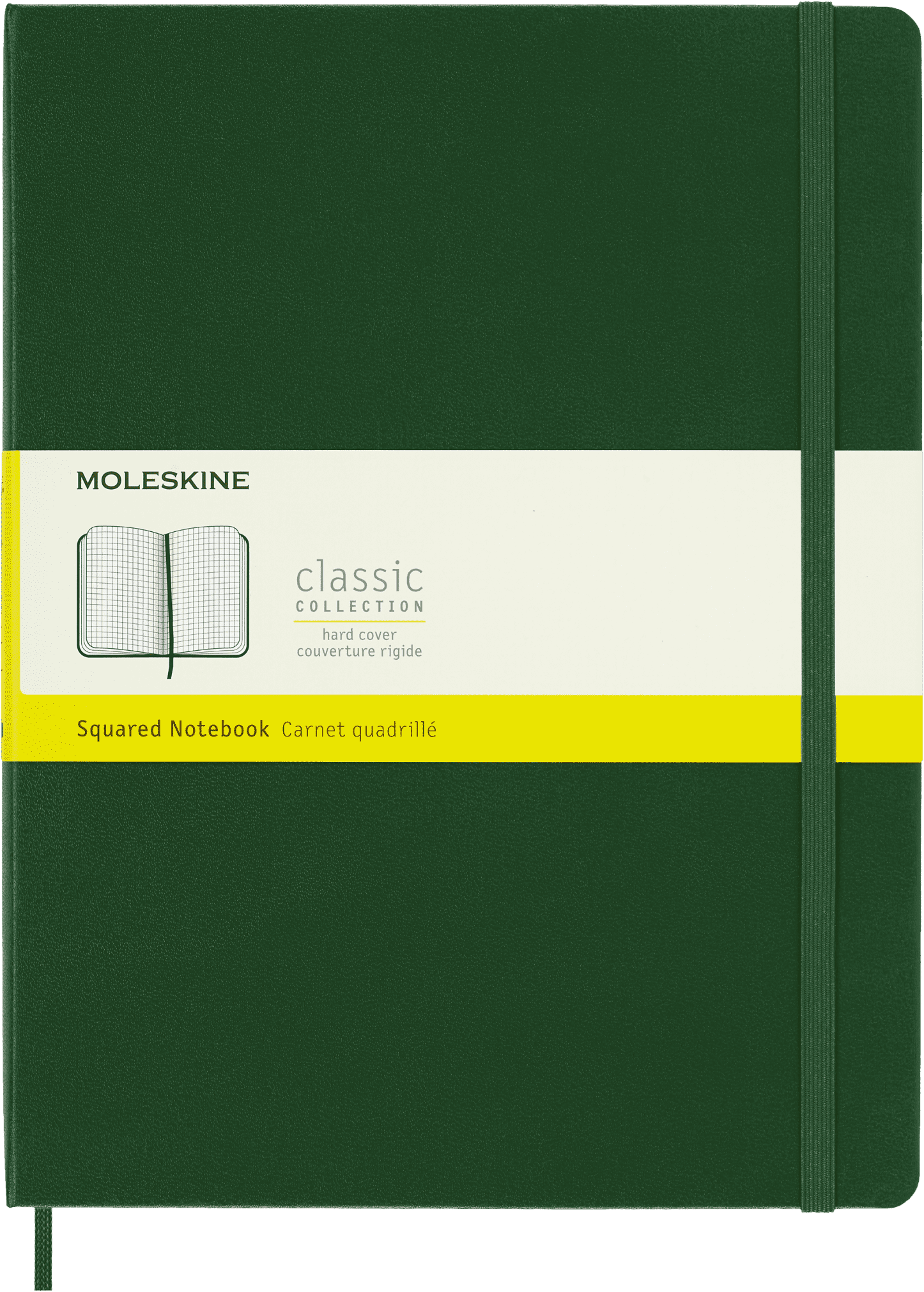 Moleskine Classic Notebook, Hard Cover, XL (7.5" x 9.75"), Squared, Myrtle Green