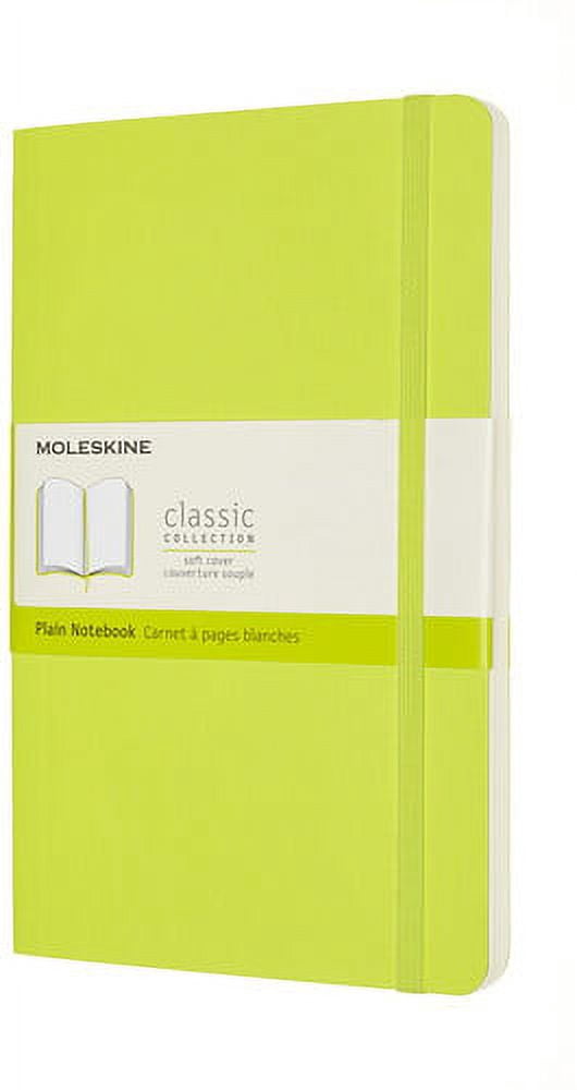Moleskine Classic Notebook, Large, Plain, Lemon Green, Soft Cover (5 x8.25)