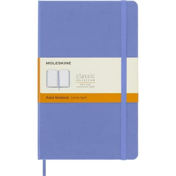 Moleskine Classic Notebook, Large, Ruled, Hydrangea Blue, Hard Cover (5 X 8.25)