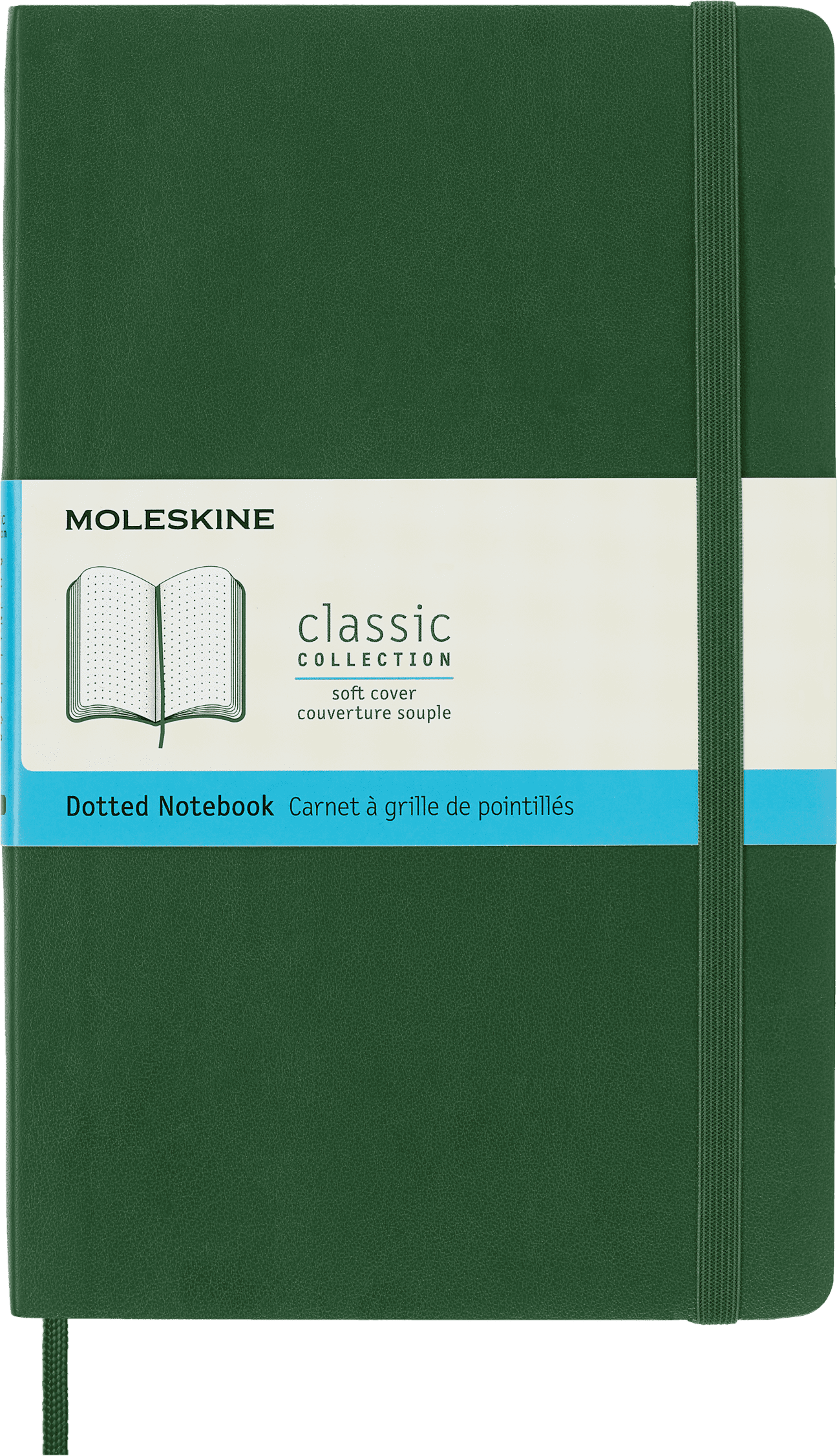 Moleskine Classic Notebook, Soft Cover, Large (5" 8.25"), Dotted, Myrtle Green