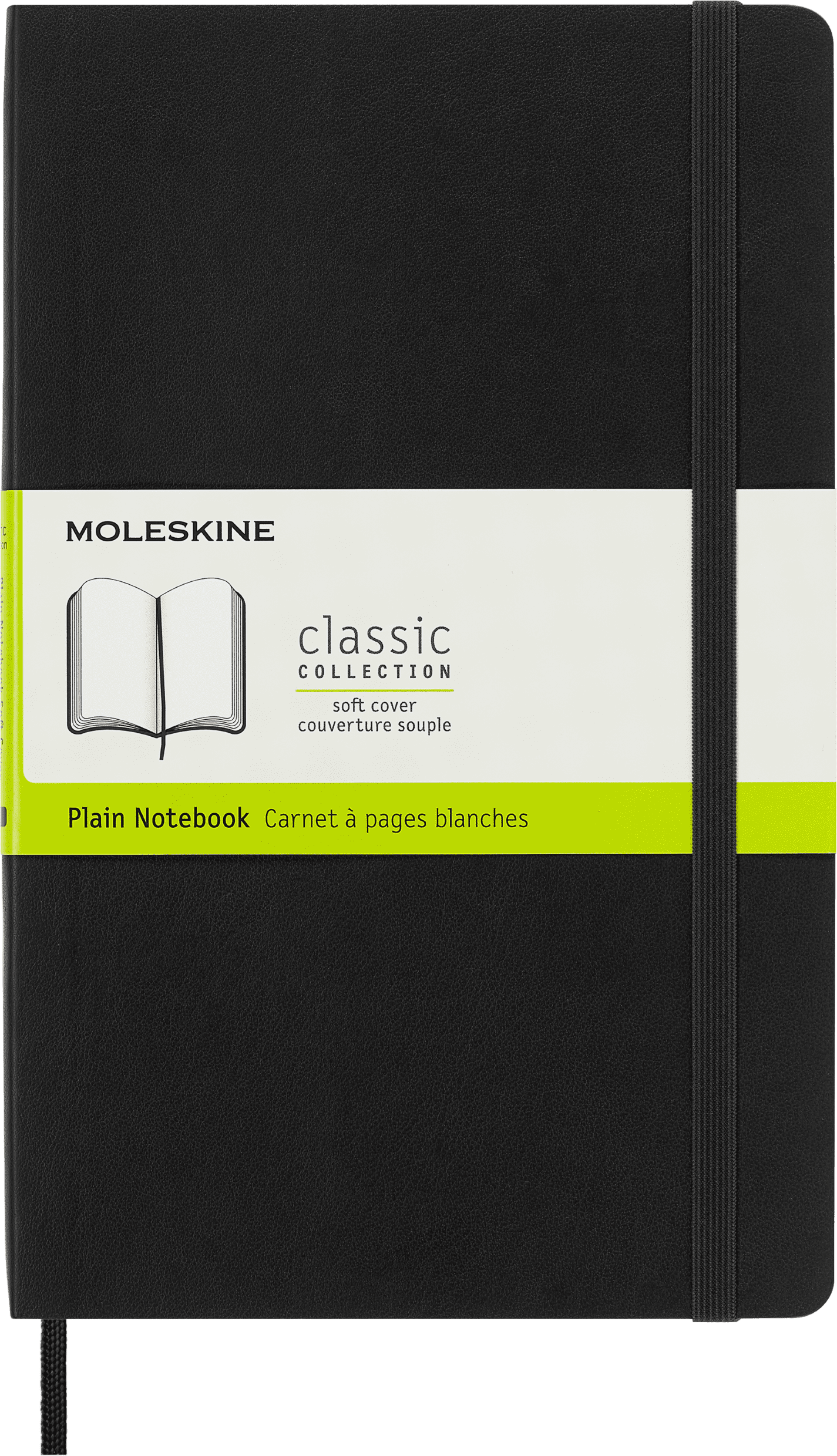 Moleskine Classic Notebook, Soft Cover, Large (5" x 8.25"), Plain, Black