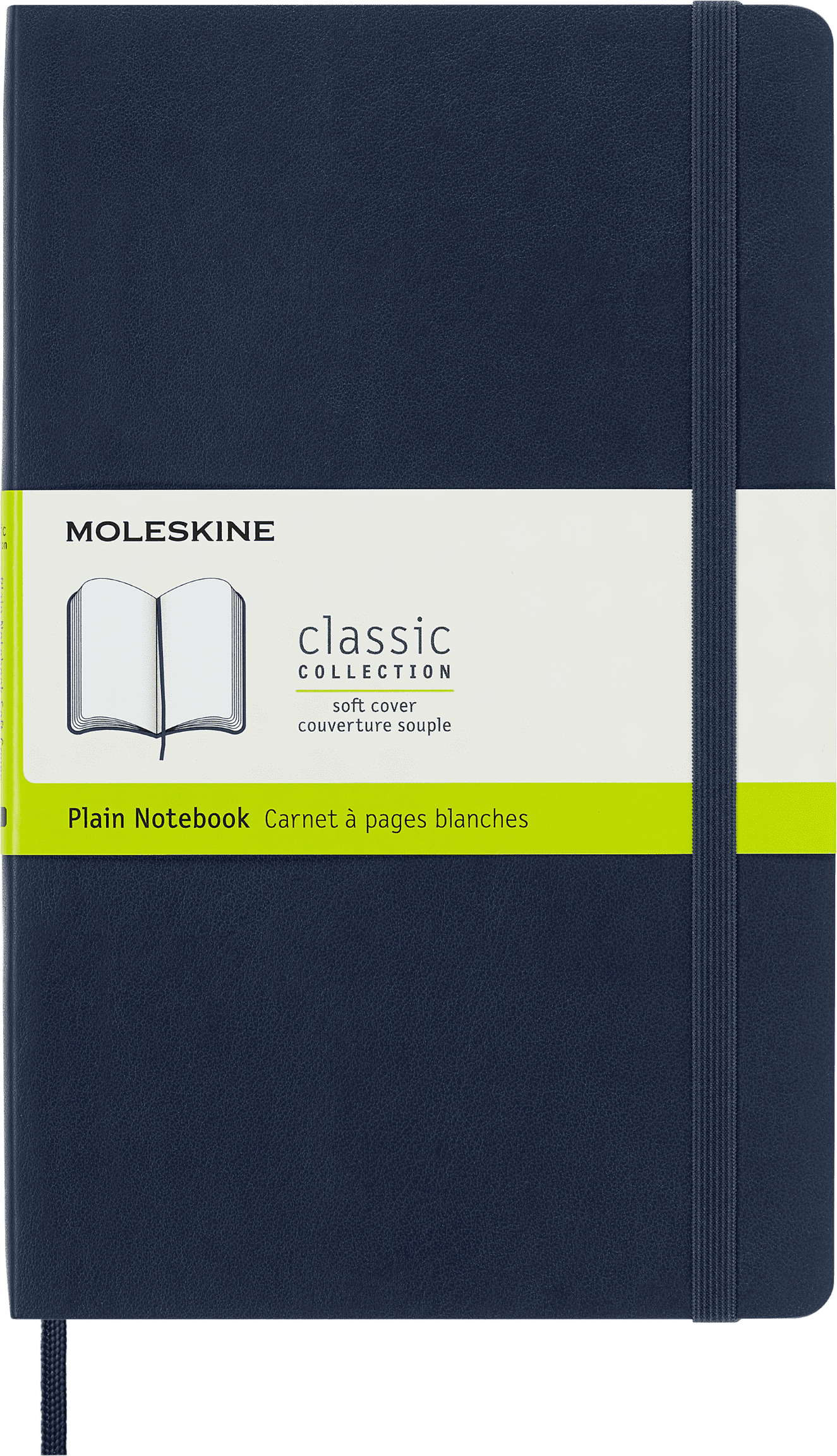 Moleskine Classic Notebook, Soft Cover, Large (5" x 8.25"), Plain, Sapphire Blue