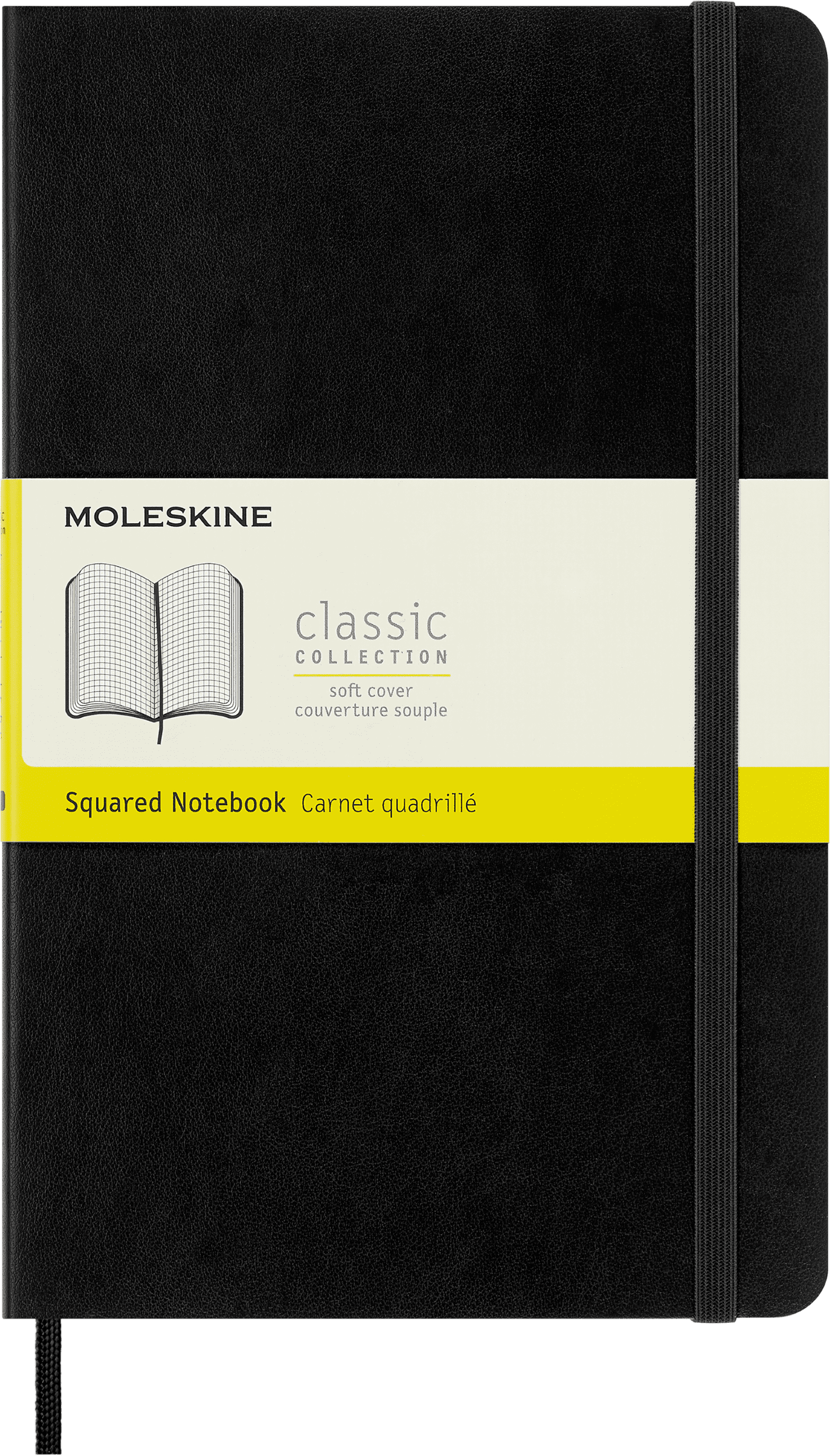 Moleskine Classic Notebook, Soft Cover, Large (5" x 8.25"), Squared, Black,