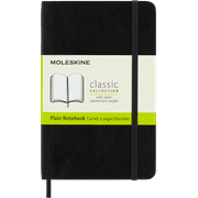 Moleskine Classic Notebook, Soft Cover, Plain, Pocket (3.5" x 5.5"), Black