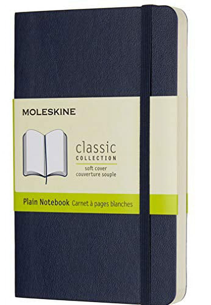 Moleskine Classic Notebook, Soft Cover, Pocket (3.5" x 5.5") Plain/Blank, Sapphire Blue, 192 Pages