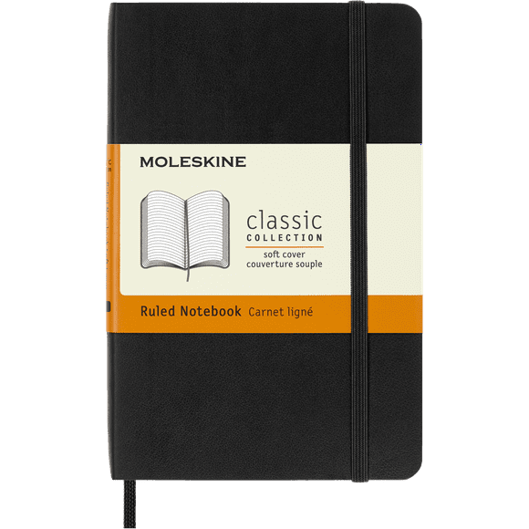 Moleskine Classic Notebook, Soft Cover, Pocket (3.5" x 5.5"), Ruled, Black