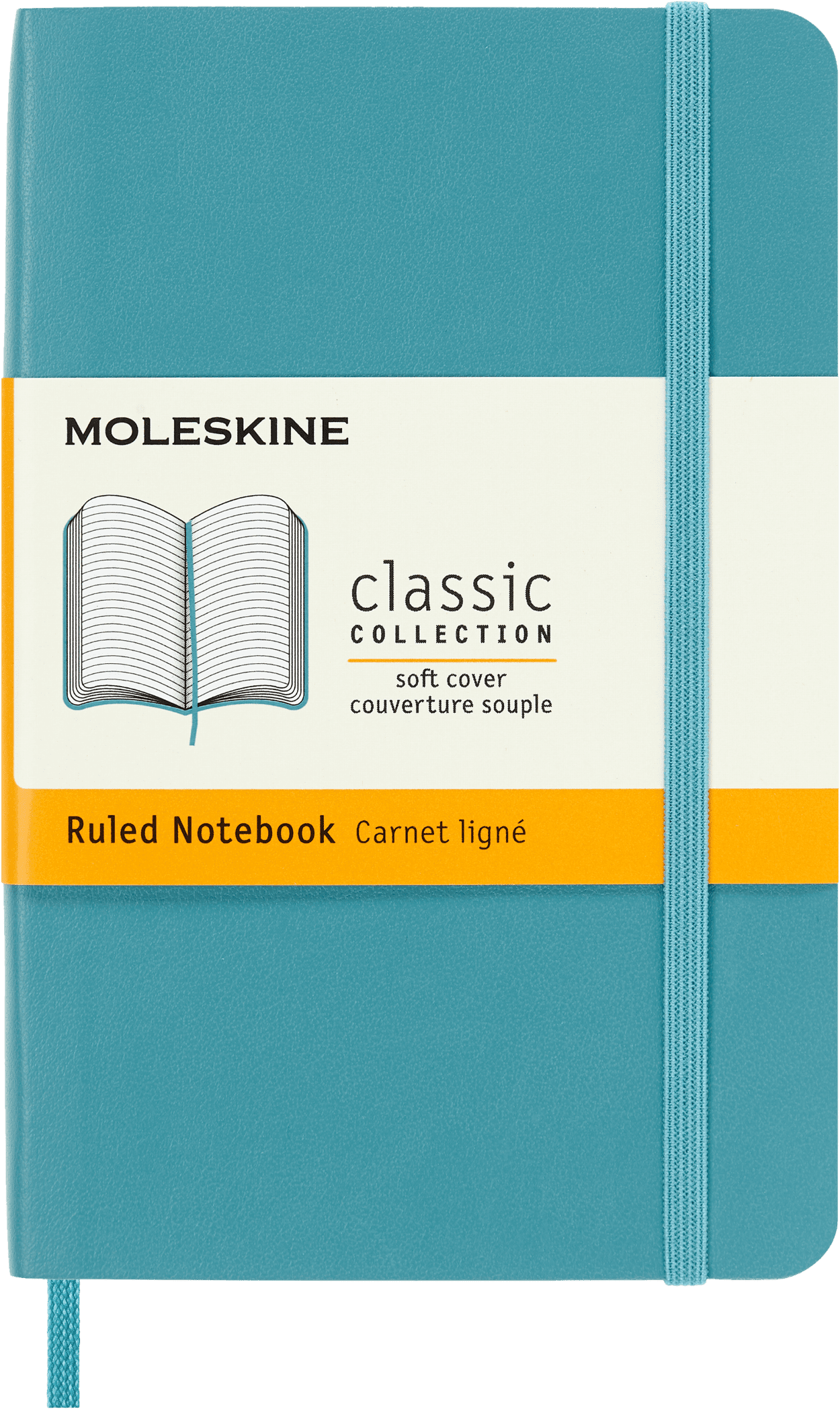 Moleskine Classic Notebook, Soft Cover, Pocket (3.5" x 5.5"), Ruled, Blue Reef