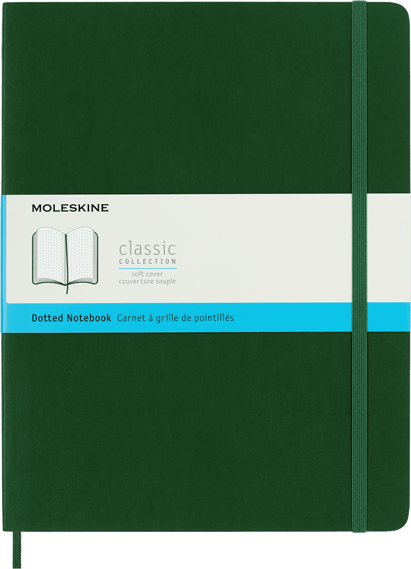 Moleskine Classic Notebook, Soft Cover, XL (7.5" x 9.75"), Dotted, Myrtle Green