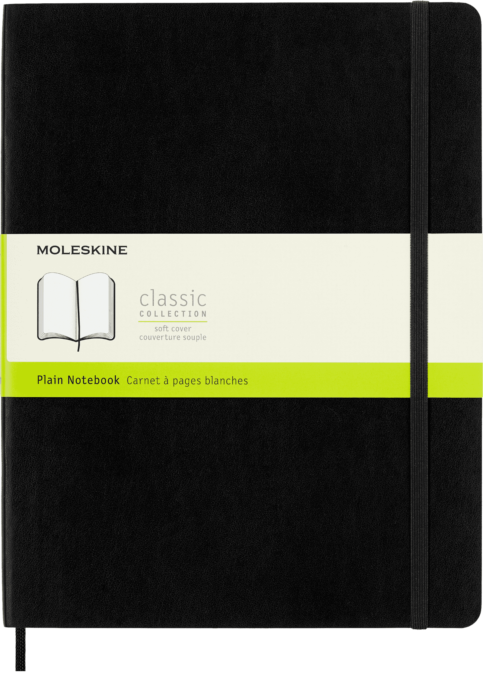 Moleskine Classic Notebook, Soft Cover, XL (7.5" x 9.75"), Plain, Black