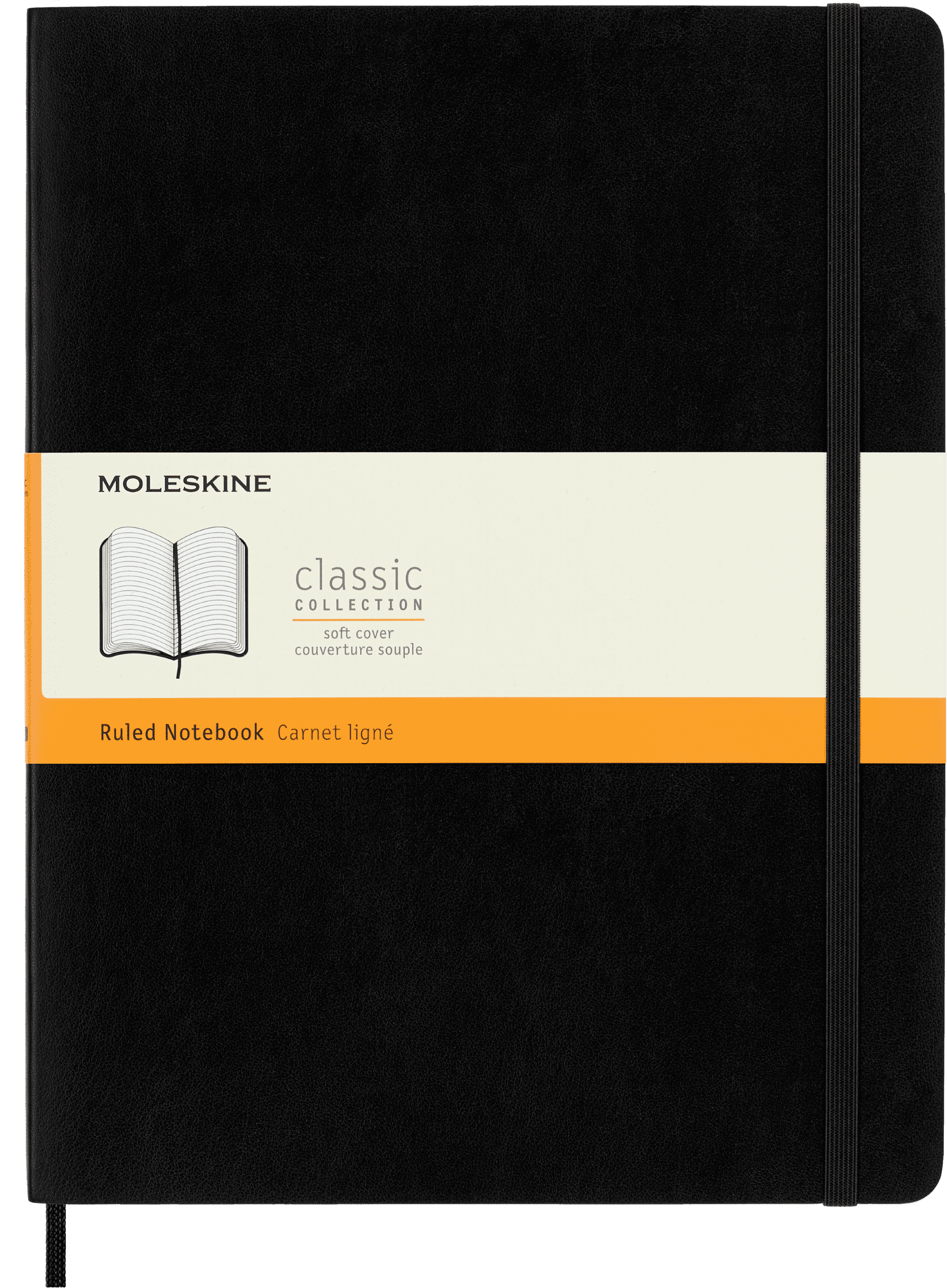 Moleskine Classic Notebook, Soft Cover, XL (7.5" x 9.75"), Ruled, Black