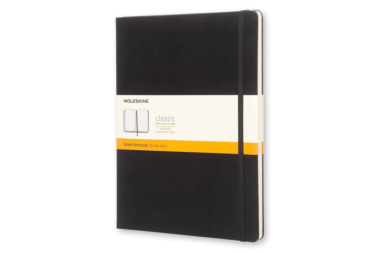 Moleskine Classic Ruled Extra Large Notebook, Hard Cover, Black, 7.5 x 10  in.