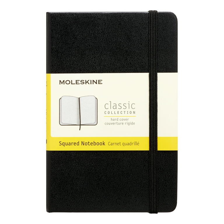 Moleskine Classic Square Pocket Notebook, Hard Cover, Black, 3.5 x 5 in.