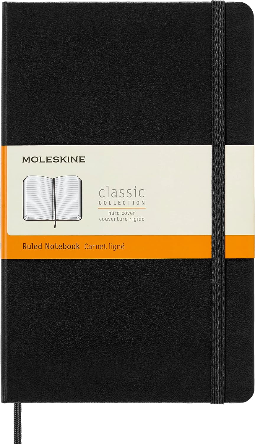 Moleskine Classic Writing Notebooks & Sketch Books, 5 in x 8.25 in, Black, 240 Pages