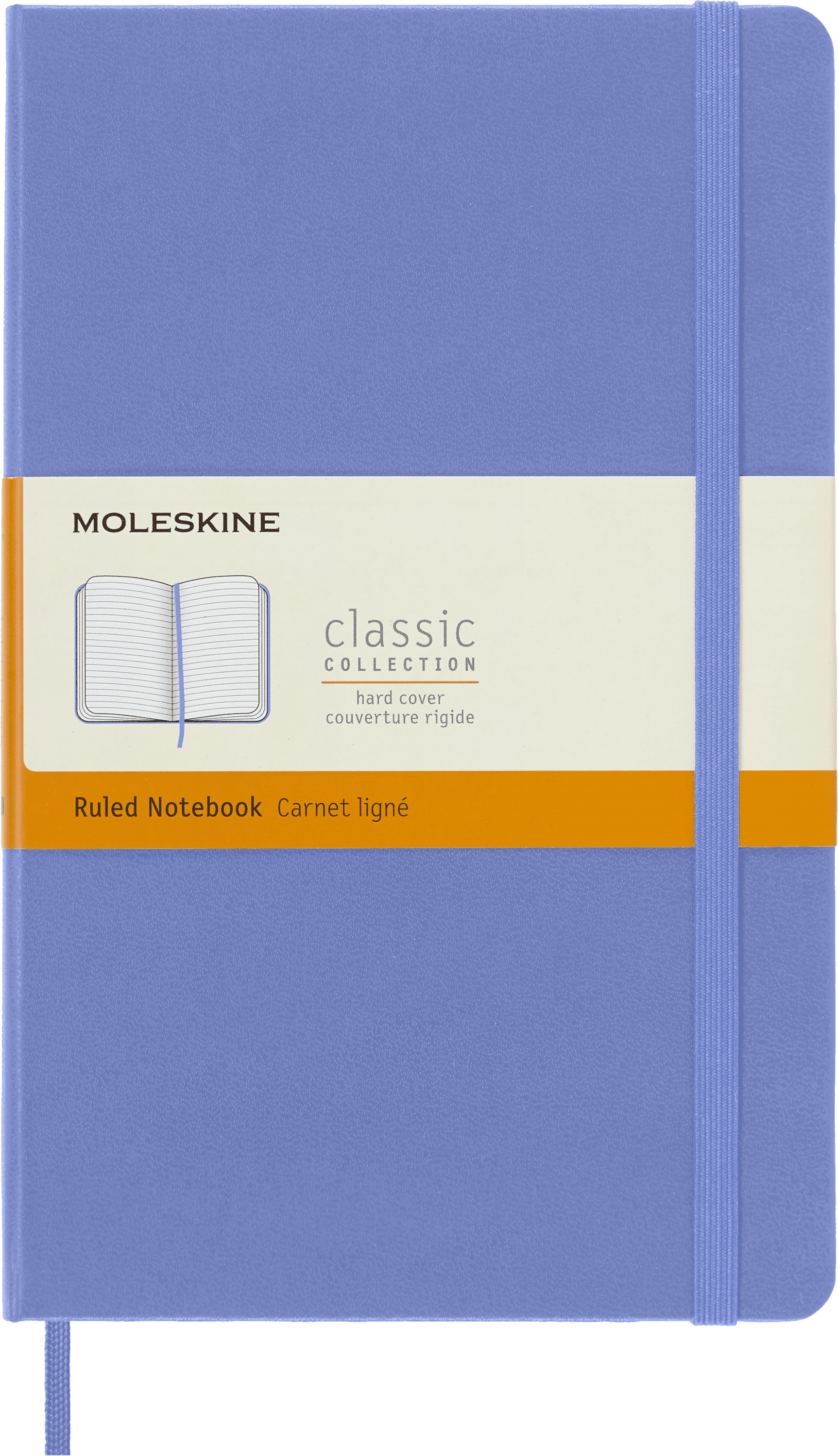 Moleskine Classic Notebook, Hard Cover, Large (5" x 8.25"), Ruled, Hydrangea Blue