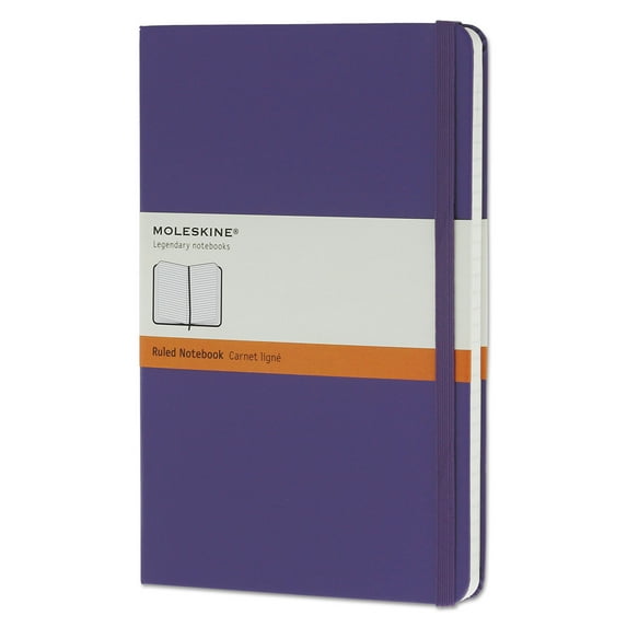 Moleskine Hard Cover Notebook Ruled 8 1/4 x 5 Brilliant Violet Cover 240 Sheets QP060H1