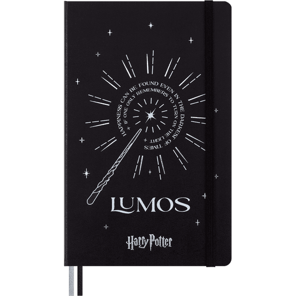Moleskine Harry Potter Lumos Limited Edition Notebook 5" x 8.25" Narrow-Ruled Black/White