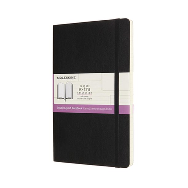 Moleskine Large Double Layout Plain and Ruled Softcover Notebook