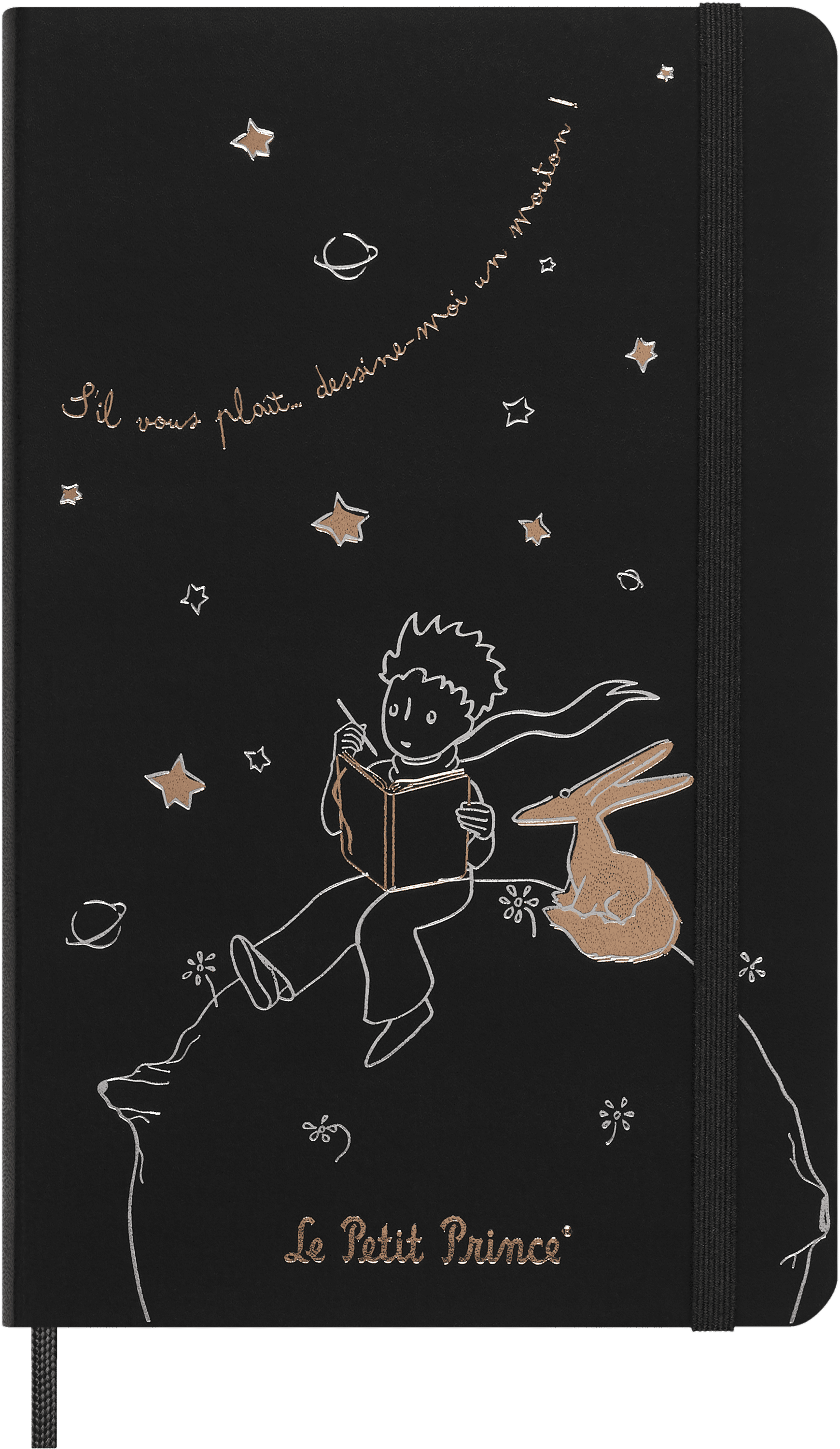 Moleskine Limited Edition Le Petit Prince 80th Anniversary Notebook, Hard Cover, Large (5" x 8.5"), Ruled, Black