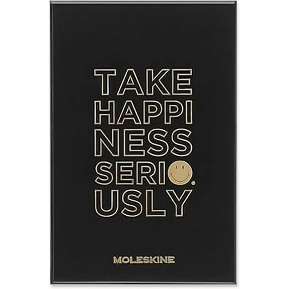 Moleskine Limited Edition Smiley Positivity Planner with Collector's Box, Hard Cover, Large (5" x 8.25"), Undated Planner, Black, 240 Pages