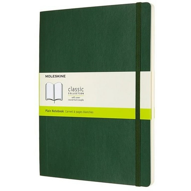Moleskine Notebook, Extra Large, Plain, Myrtle Green, Soft Cover