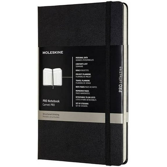 Moleskine PROFESSIONAL NOTEBOOK, 240 Pages, Black