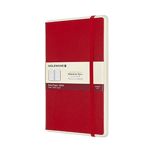 Moleskine Paper Tablet P+, Large, Ruled, Scarlet Red, Hard 01 (5 X 8.25
