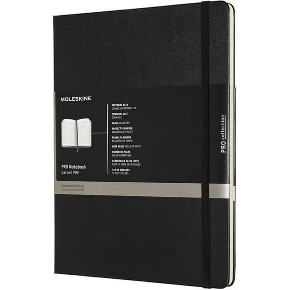 Moleskine Professional Notebook XL Black Hard Cover (7.5 x 9.5)