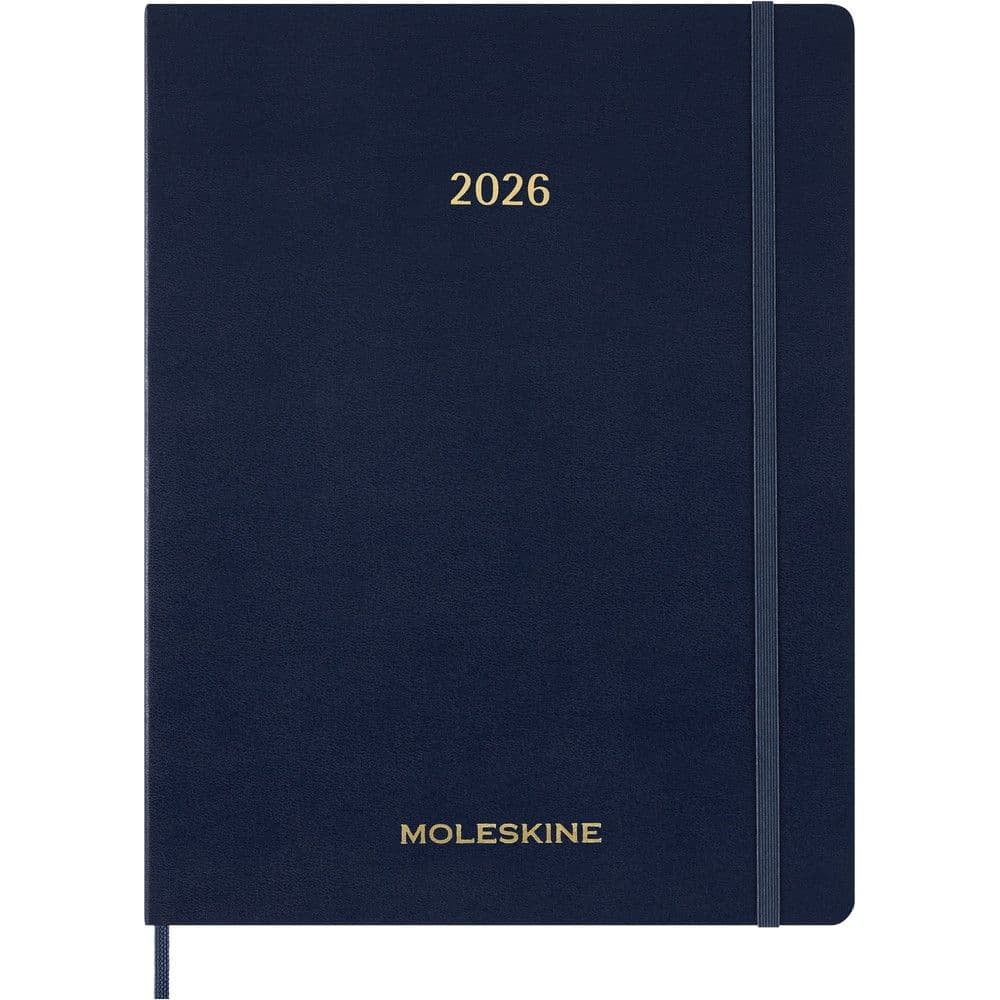 Moleskine, Sapphire Blue Weekly 2026 Planner, 8.5'' X 11.06'', 12-Month Calendar with Stapled Binding