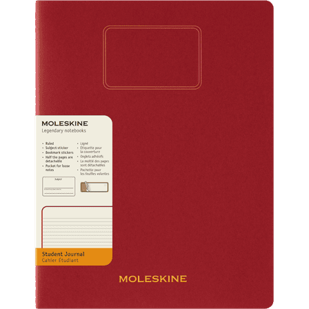 Moleskine Student Cahier Journal, Soft Cover, Ruled, XXL (8.5" x 11"), Red