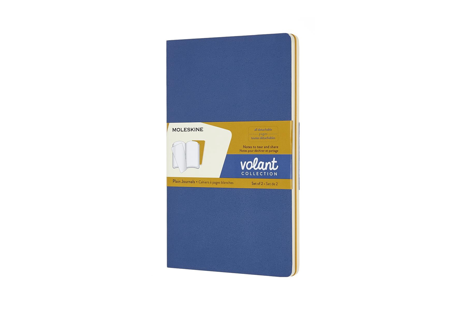 Moleskine Volant Journal, Large, Plain, Forget-Me-Not Blue/Amber Yellow (5 x 8.25) (Diary)