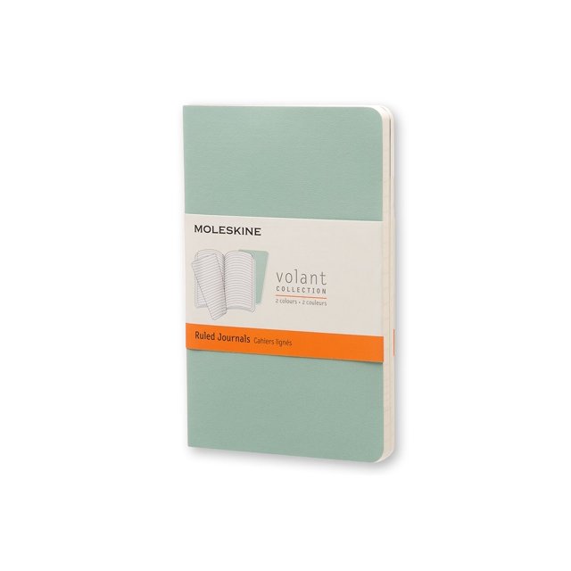 Moleskine Volant Ruled Pocket Notebook, Sage Green, 2 Count
