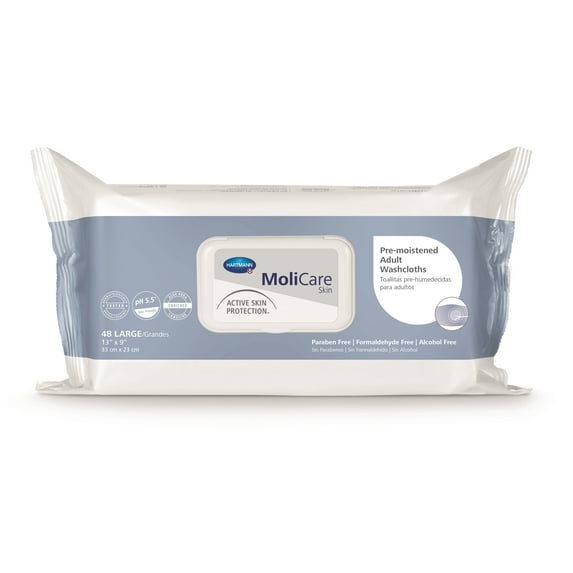 MoliCare Personal Wipe Soft Pack Aloe Vera / Lanolin 13 X 9 inch, Case of 576