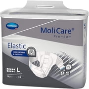 MoliCare Premium Elastic 10D Briefs, Unisex, Heavy Absorbency, Large, 4 Packs of 14, 56 Total Count