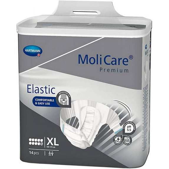 MoliCare Premium Elastic 10D Briefs, Unisex, Heavy Absorbency, X-Large, 14 Count