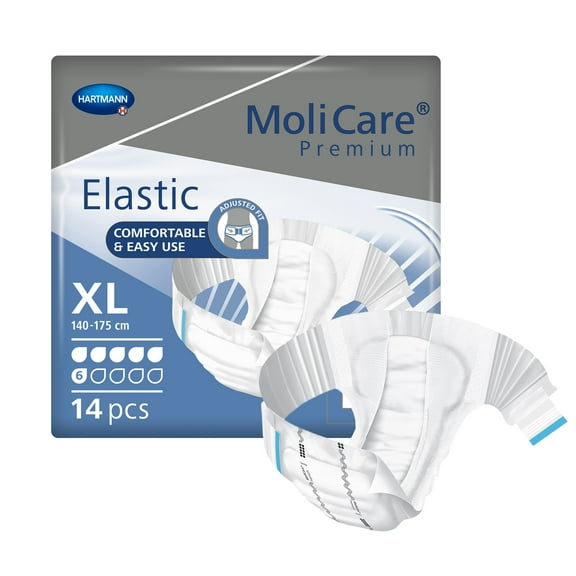 MoliCare Premium Elastic 6D Adult Incontinence Brief XL Moderate Absorbency 165274, 14 Ct