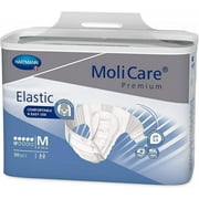 MoliCare Premium Elastic 6D Briefs, Unisex, Moderate Absorbency, Medium, 30 Count