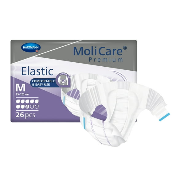 MoliCare Premium Elastic 8D Adult Incontinence Brief M Heavy Absorbency 165472, 78 Ct