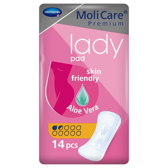 MoliCare Premium Lady Pads Female Incontinent Pad 3-1/2 X 10-1/2 Inch 168624, Lady 1.5 Drop, 336 Ct