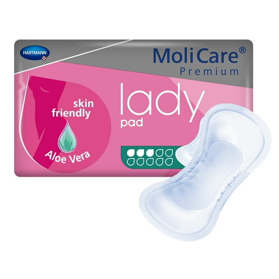MoliCare Premium Lady Bladder Control Pads, Disposable, Light Absorbency, 5 1/2 in x 13 in, 14 Count, 1 Pack