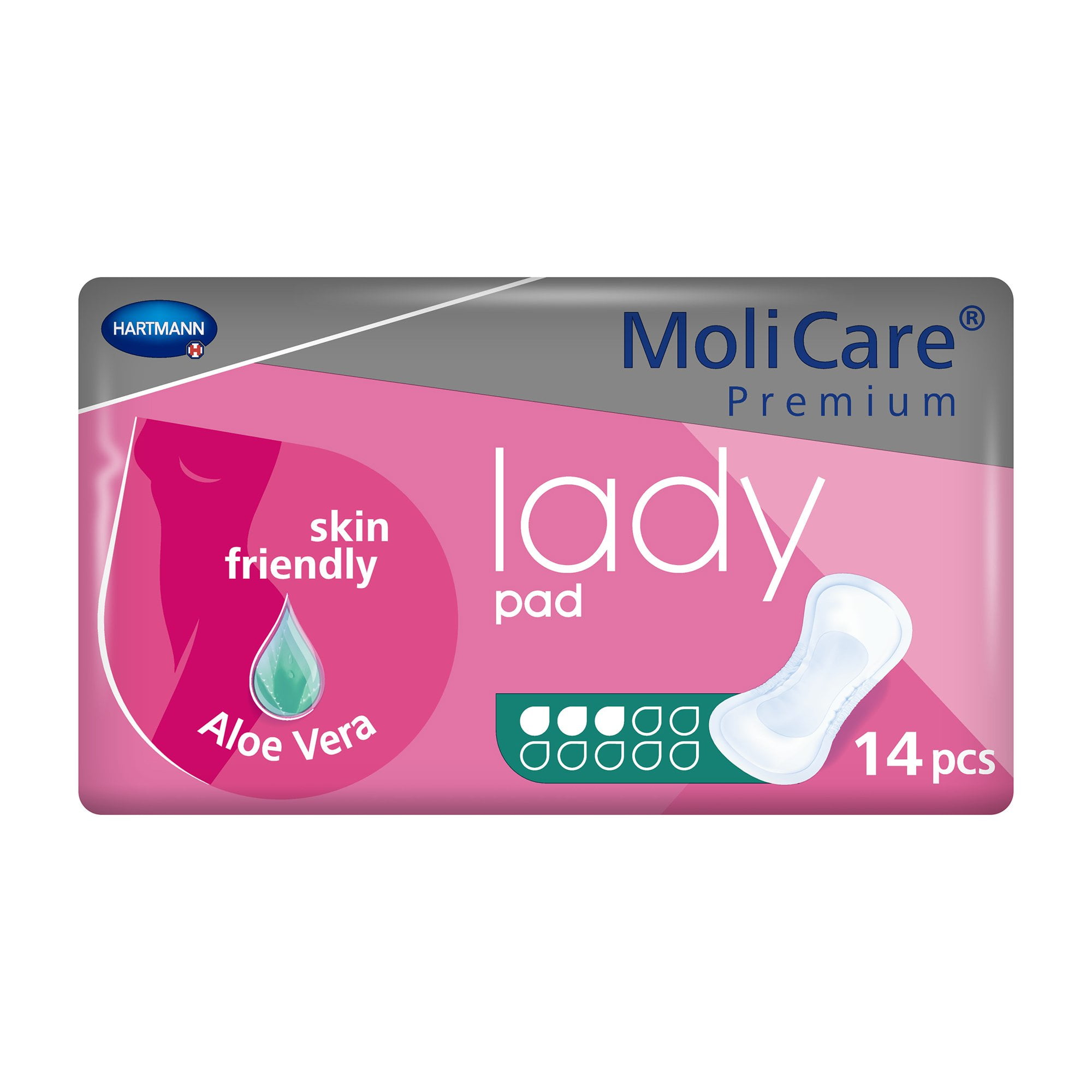 MoliCare Premium Lady Pads, Moderate Absorbency, One Size Fits Most (13 Inch Length), 168 Count