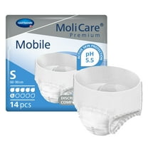 MoliCare Premium Mobile 6D Disposable Underwear Pull On with Tear Away Seams Small, 915831, 72, 14 Ct