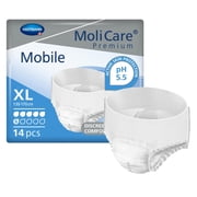 MoliCare Premium Mobile 6D Incontinence Underwear, Unisex, Moderate Absorbency - Size XL, 14 Ct
