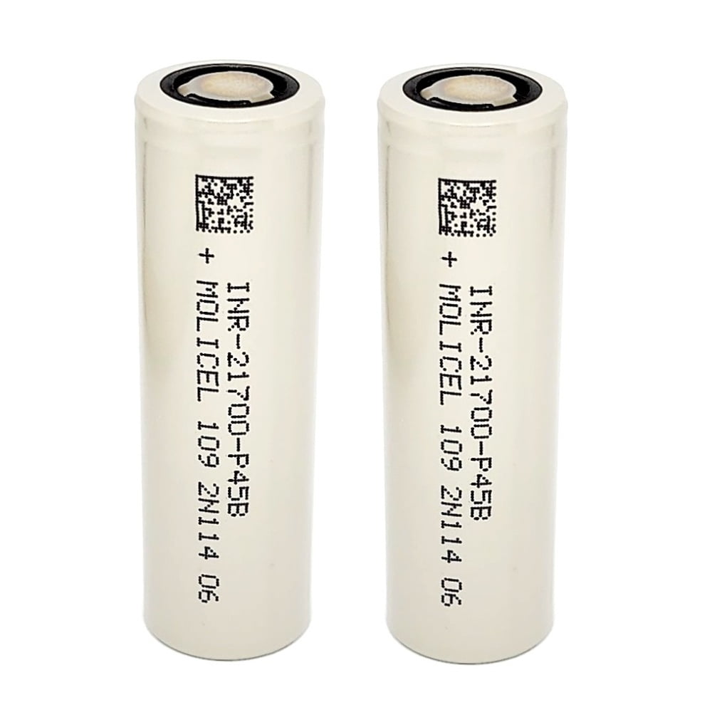 Molicel INR 21700 P42A 45A 4200mAh Rechargeable High Drain Flat Top Battery (2 Pack)