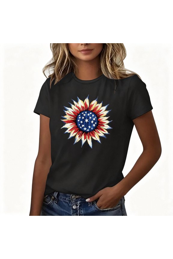 Women's Airplane Graphic Tee Crew Neck Short Sleeve Regular Fit Casual Lightweight Summer Top