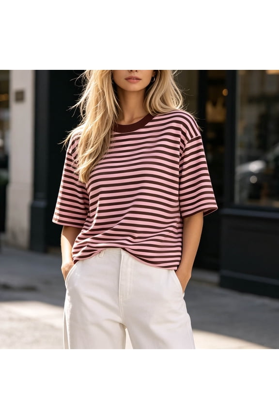 Women's Compass Graphic Tee Crew Neck Short Sleeve Regular Fit Casual Lightweight Summer Top