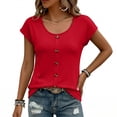 thumbnail image 1 of Molidfa Women's Crew Neck Graphic Print Casual Short Sleeve T-Shirt, 1 of 5